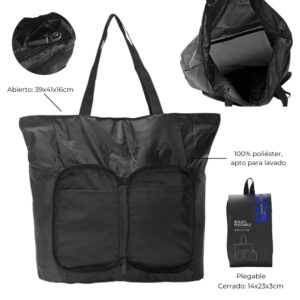 Bolso Tote Plegable Wanderlust Desplegado 39x41x16cmPlegado 14x23x3cm