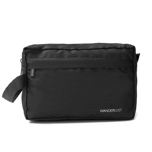 Neceser Viaje Wanderlust Valija Bolso Organizador Nylon Color Negro Diseño De La Tela Lisa