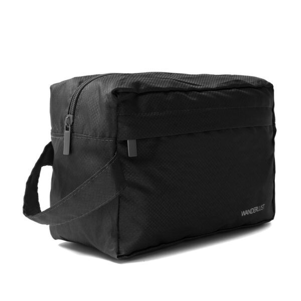 Neceser Viaje Wanderlust Valija Bolso Organizador Nylon Color Negro Diseño De La Tela Lisa