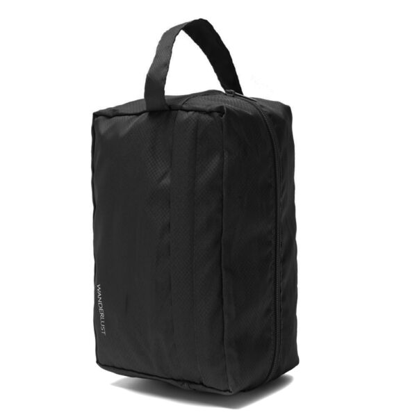 Neceser Viaje Wanderlust Valija Bolso Organizador Nylon Color Negro Diseño De La Tela Lisa