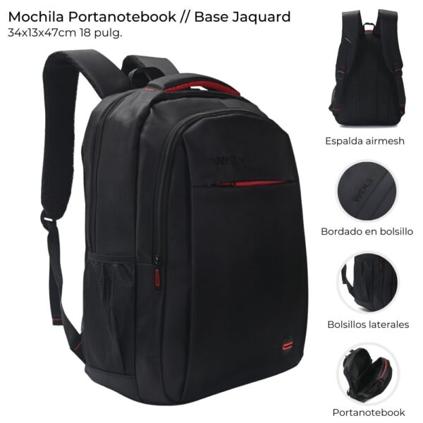 Mochila Portanotebook Bolsillos Espalda Airmesh Wanderlust