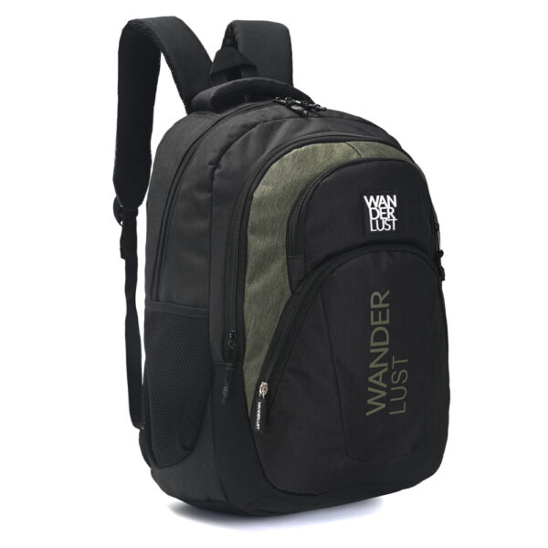Mochila Urban  Mode con bolsillo portanotebook y recortes verde militar 46x32x18cm