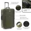 Valijas 24 CHECK IN  Soft Militar con 2 ruedas tractor traseras, expandible, cerradura de combina
