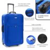 Valijas 28 CHECK IN  Soft Azul Francia con 2 ruedas tractor traseras, expandible, cerradura de co 28 pul