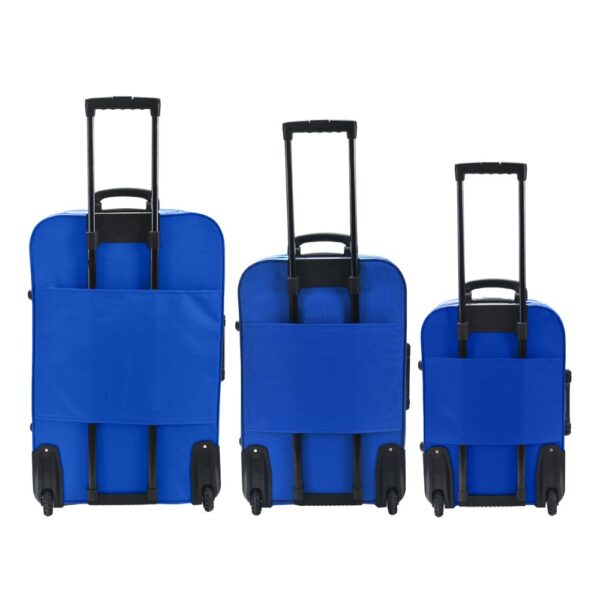Set  Valijas CHECK IN  Soft Azul Francia con 2 ruedas tractor traseras, expandible, cerradura