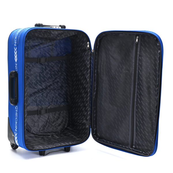 Valijas 28 CHECK IN  Soft Azul Francia con 2 ruedas tractor traseras, expandible, cerradura de co 28 pul