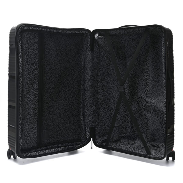 Set Valijas Rígidas Skora Negro x3 | 20" 24" 28" Expandible Doble Rueda Fija + Cerradura