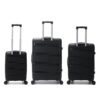 Set Valijas Rígidas Skora Negro x3 | 20" 24" 28" Expandible Doble Rueda Fija + Cerradura