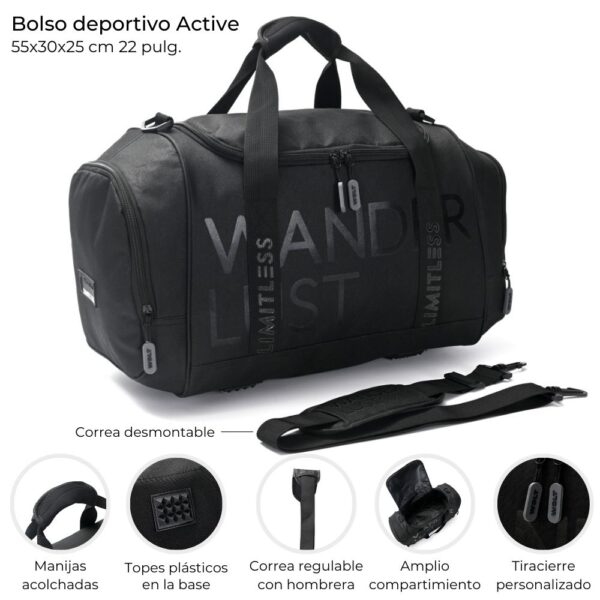 Bolso deportivo Active  55x30x25 cm 22 pulg.