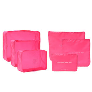 Set Organizador de Ropa  Wanderlust Fucsia x 6 piezas de diferentes tamaños con cierre