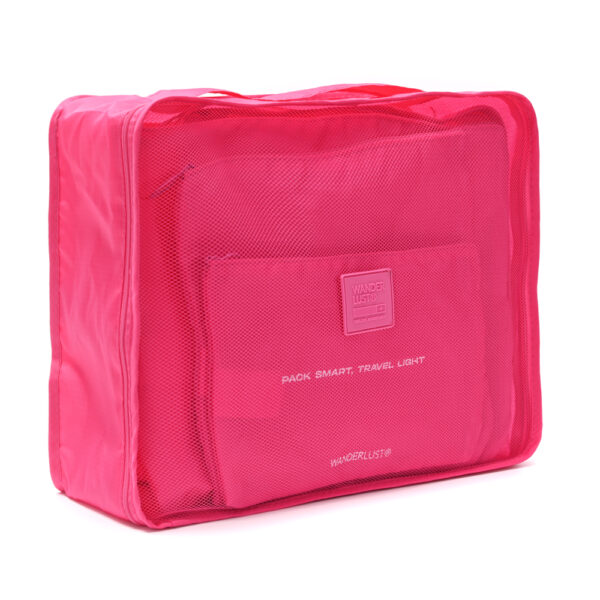 Set Organizador de Ropa  Wanderlust Fucsia x 6 piezas de diferentes tamaños con cierre