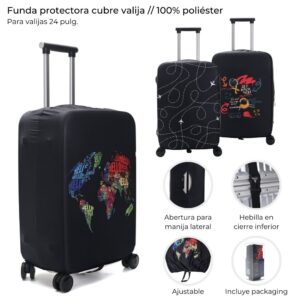 Funda Cubre Valijas Viaje Mediana con hebilla Diseño Estampados varios Wanderlust