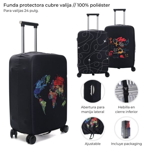 Funda Cubre Valijas Viaje Mediana con hebilla Diseño Estampados varios Wanderlust