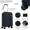 Valijas HARD CHECK IN  Negro 20 pulg  4 ruedas dobles y manija metalica extensible