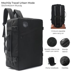 Mochila Travel Urban Mode 18 pulg   con amplio compartimento central